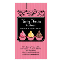 Cupcake Bakery Storefront Sign Business Cards