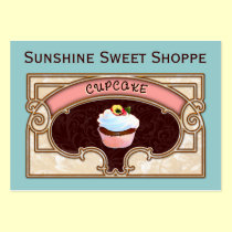 Cupcake Banner Shop Sign business cards