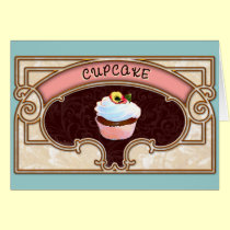 Cupcake Banner Victorian Style cards