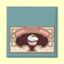 Cupcake Banner Victorian Style magnets
