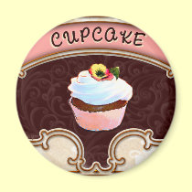 Cupcake Banner Victorian Style magnets