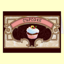 Cupcake Banner Victorian Style cards