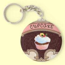 Cupcake Banner Victorian Style keychains