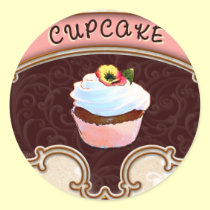 Cupcake Banner Victorian Style stickers