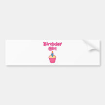 Cupcake Birthday Girl 4 Bumper Sticker