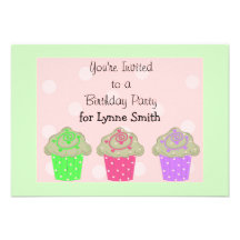 Cupcake Birthday Party Invitation
