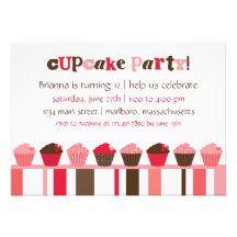 Cupcake Birthday Party Invitation
