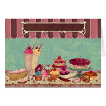 Cupcake Cake Party Sign Banner Cards