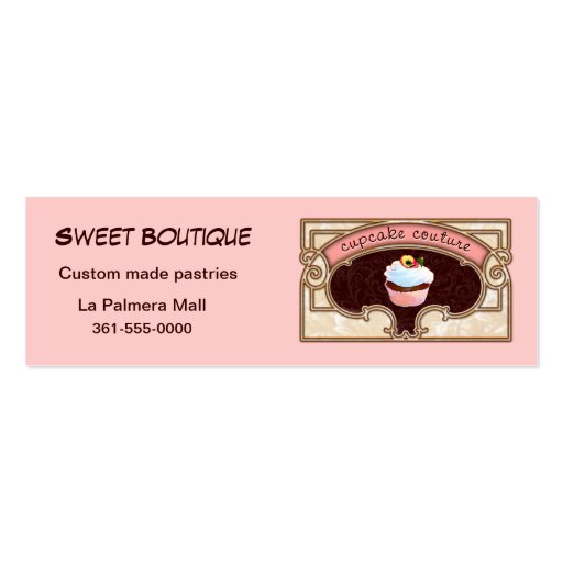 Cupcake Couture Pink Business Card Logo
