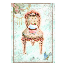 Cupcake French Victorian Invitation