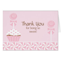 Cupcake lollipops Thank You Note Cards