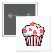 Cupcake Love Pinback Buttons