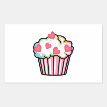 Cupcake Love Rectangle Stickers