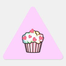 Cupcake Love Triangle Sticker