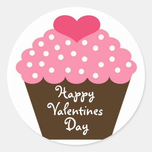 Cupcake Love Valentine Sticker