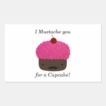 Cupcake moustache stickers