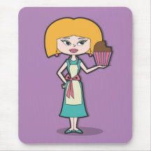 Cupcake Mum with purple background Mousepad