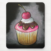 Cupcake: Oil Pastel Realism Art Mouse Pads