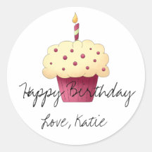 Cupcake Personalised Sticker