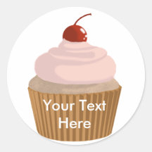 Cupcake-Pink and Brown Sticker
