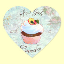 Cupcake Pink Roses Stickers stickers