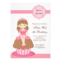Cupcake Princess Birthday Invitation