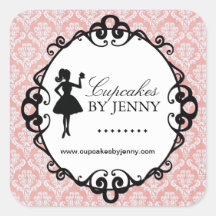 Cupcake Silhouette Packaging Stickers