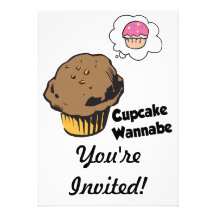 Cupcake Wannabe Muffin Personalised Invites