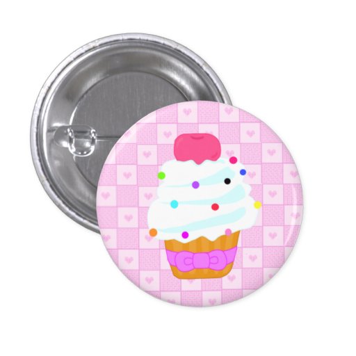 Cupcake with cherry! pinback button