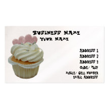 Cupcake with Hearts Business Card