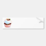 Cupcake with Pansy Art Design Bumper Sticker