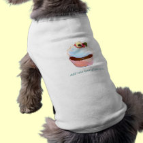 Cupcake with Pansy Art Design Doggie Tee pet clothing