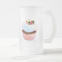 Cupcake with Pansy Art Design Frosted Mug mugs