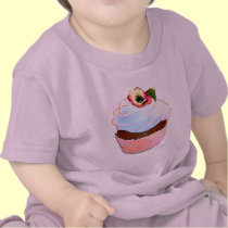 Cupcake with Pansy Art Design Tee Shirt t-shirts