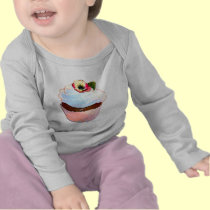 Cupcake with Pansy Art Design Tee Shirt t-shirts