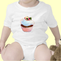 Cupcake with Pansy Art Design t-shirts