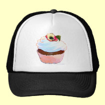 Cupcake with Pansy Art Design Trucker Cap hats