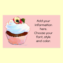 Cupcake with Pansy Business Card business cards