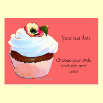 Cupcake with Pansy Business Card business cards