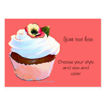 Cupcake with Pansy Business Card