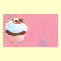 Cupcake with Pansy Pink Stickers Tags stickers