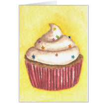 Cupcake with Star Sprinkles Greeting Cards