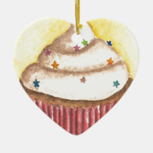 Cupcake with Star Sprinkles Christmas Tree Ornament