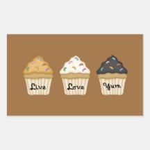 Cupcake Yum Rectangle Sticker