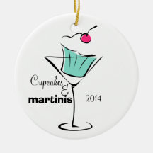 Cupcakes and Martinis Christmas Ornament