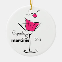 Cupcakes and Martinis Christmas Ornaments