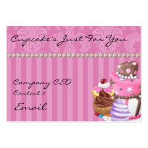 Cupcake's Chic Damask Bling Design  Business Card