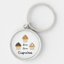 Cupcakes Live Love Key Chain