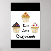Cupcakes Live Love Print