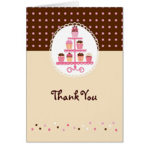 Cupcakes on a Stand (Brown/Cream) Cards